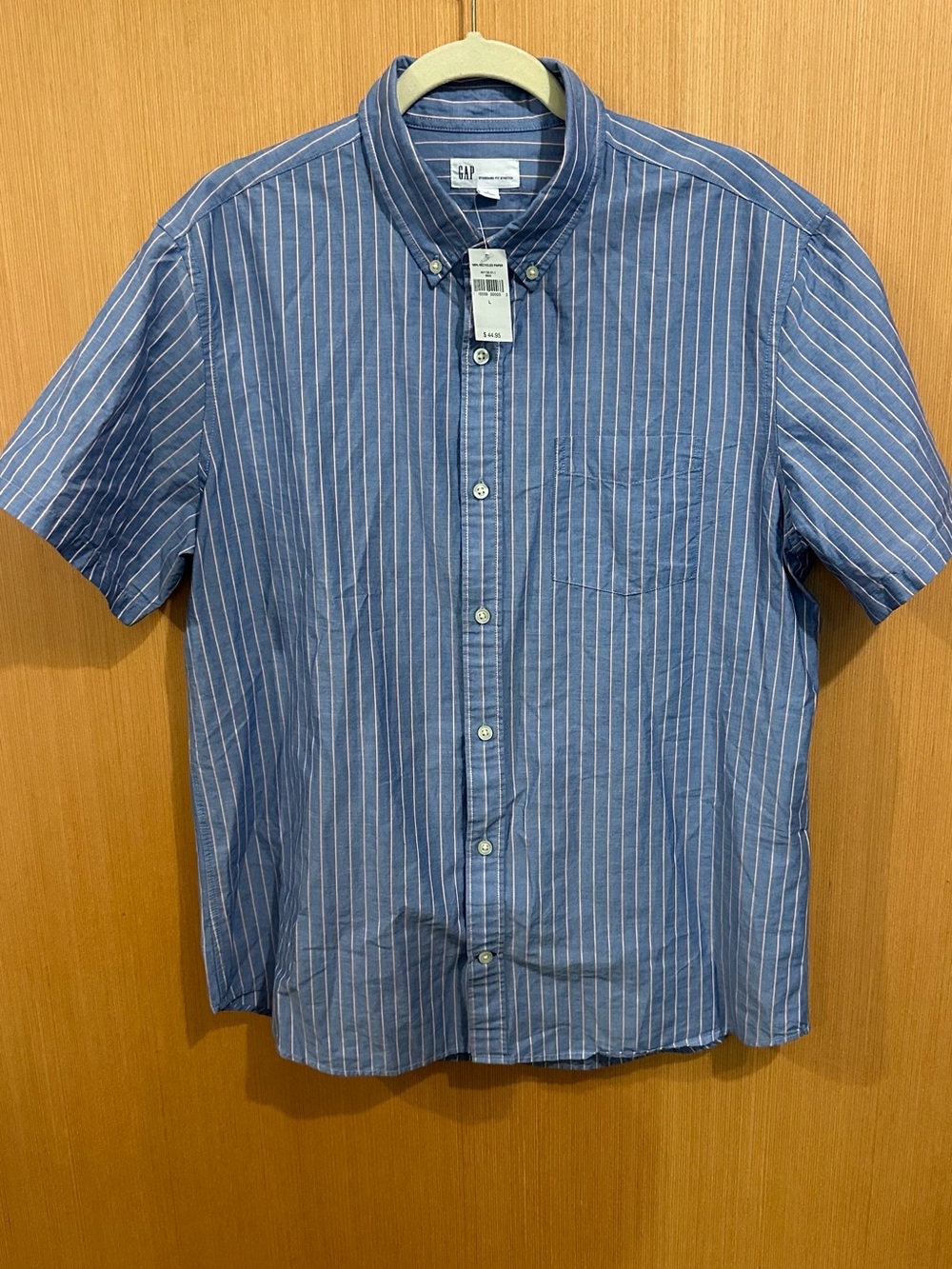 NWT Gap 100% Cotton Striped Short Sleeve Shirt | Size L